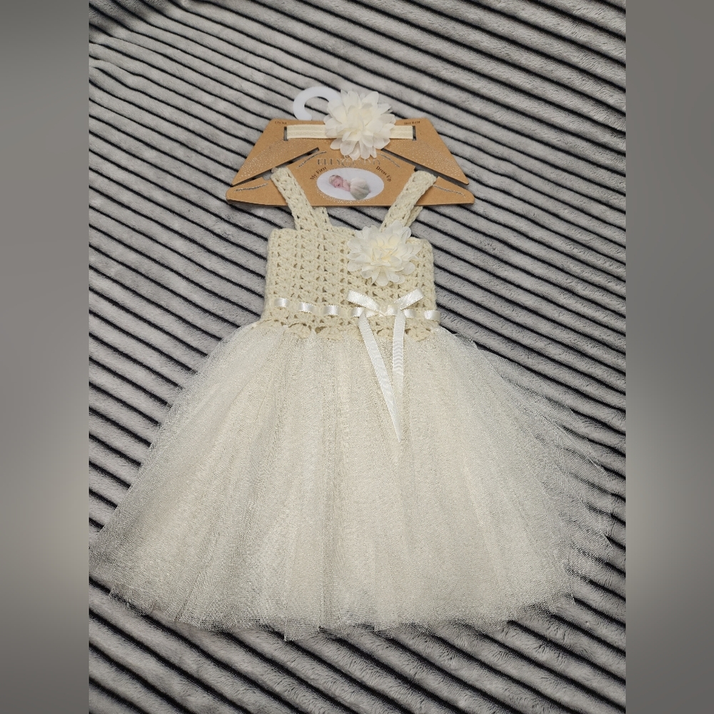 Elly & Emmy Dress and bow 0-6M 2pc Set